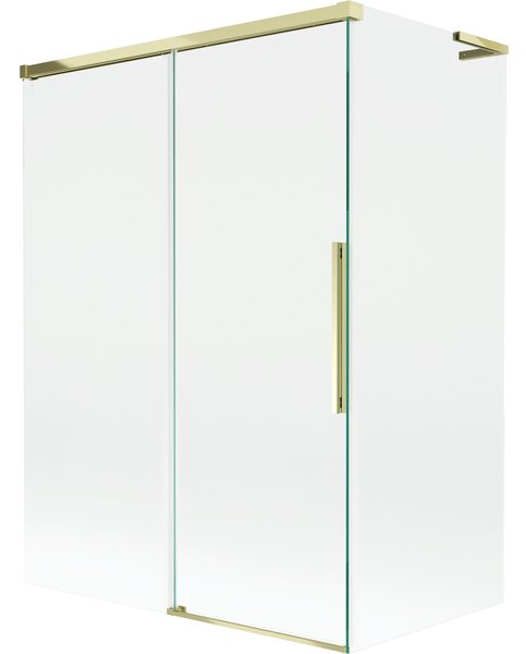 Mexen Rox, paravan de baie culisant L cu 2 aripi 120 + 70 x 150 cm, sticlă transparentă de 8 mm, profil auriu lucios, 8C9L-120-070-50-00