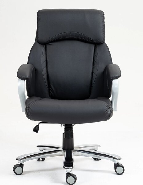 Scaun directorial, mecanism inclinare/blocare, inaltime reglabila, rezistent 225 kg, PU, Negru