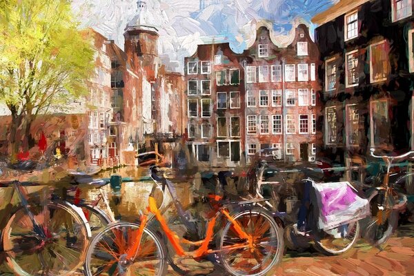 Tablou Amsterdam desenat