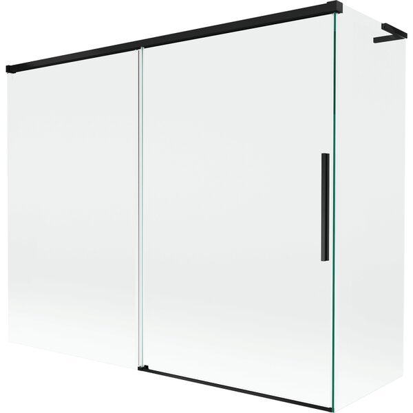Mexen Rox, paravan de baie culisant L cu 2 aripi 190 + 80 x 150 cm, sticlă transparentă de 8 mm, profil negru mat, 8C9L-190-080-70-00