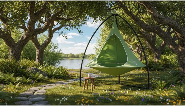Balansoar gradina KLORIN NEW KLASIK, verde/negru, poliester/otel