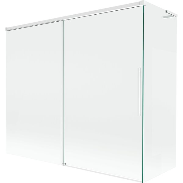 Mexen Rox, paravan de cadă cu 2 aripi, tip L, glisant, 180 + 80 x 150 cm, sticlă transparentă de 8 mm, profil alb, 8C9L-180-080-20-00