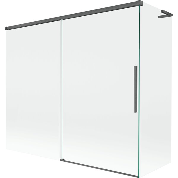 Mexen Rox, paravan de cadă cu 2 aripi, tip L, 180 + 80 x 150 cm, sticlă transparentă de 8 mm, profil grafit periat, 8C9L-180-080-66-00