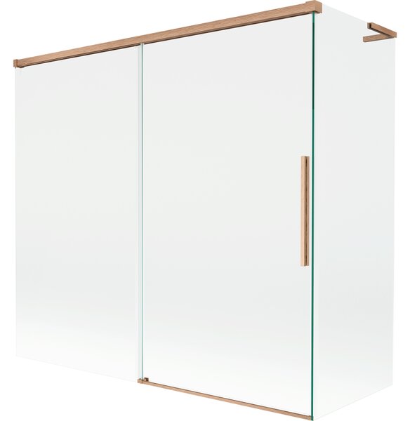 Mexen Rox, paravan de baie culisant L cu 2 aripi 170 + 70 x 150 cm, sticlă transparentă de 8 mm, profil mat cupră, 8C9L-170-070-65-00