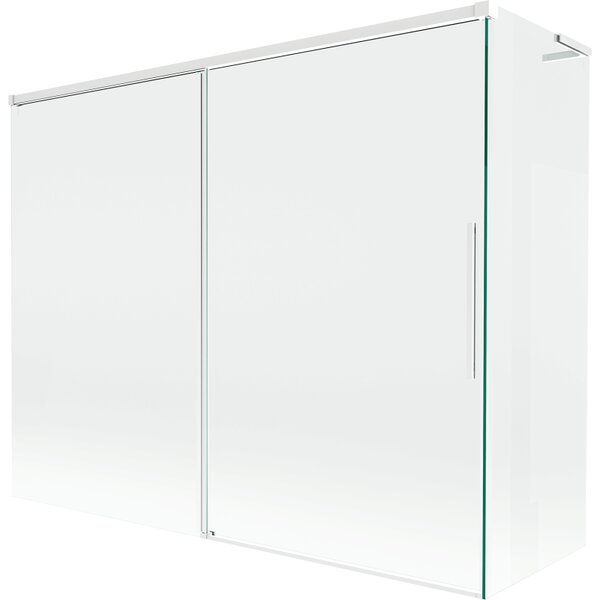 Mexen Rox, paravan de cadă cu 2 aripi, tip L, 190 + 90 x 150 cm, sticlă transparentă de 8 mm, profil alb, 8C9L-190-090-20-00