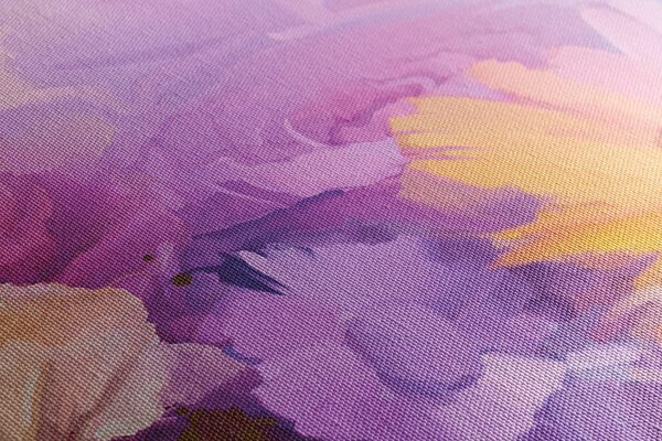 Tablou pictură în ulei a florilor multicolorate