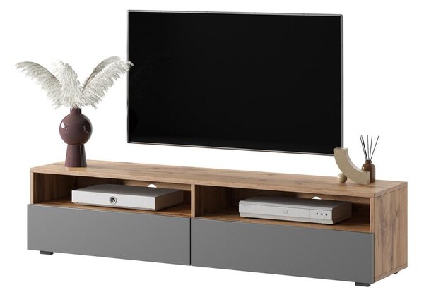 Dulap TV Redcan 140 (cu iluminat) (stejar wotan + gri). Promo -18%. 1098678