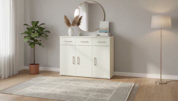 Comoda RESITA TYP 3, alb, DTD laminat, 105x35x80 cm