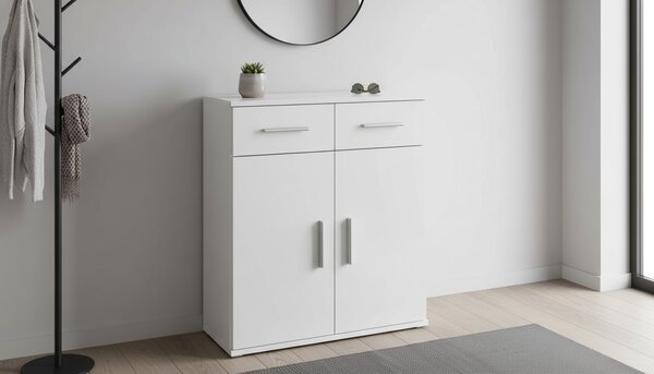 Comoda RESITA TYP 2, alb, DTD laminat, 71x35x80 cm