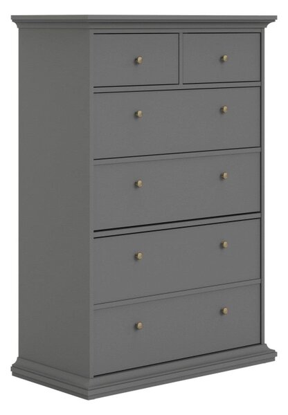Comoda PARIS, gri, PAL laminat/metal, 96x49x140 cm