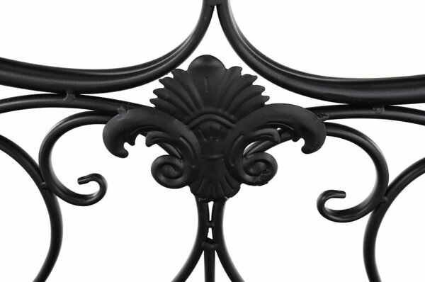 Banca gradina ETELIA, negru, metal, 131x49x89 cm