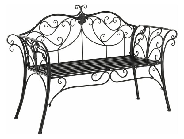 Banca gradina ETELIA, negru, metal, 131x49x89 cm