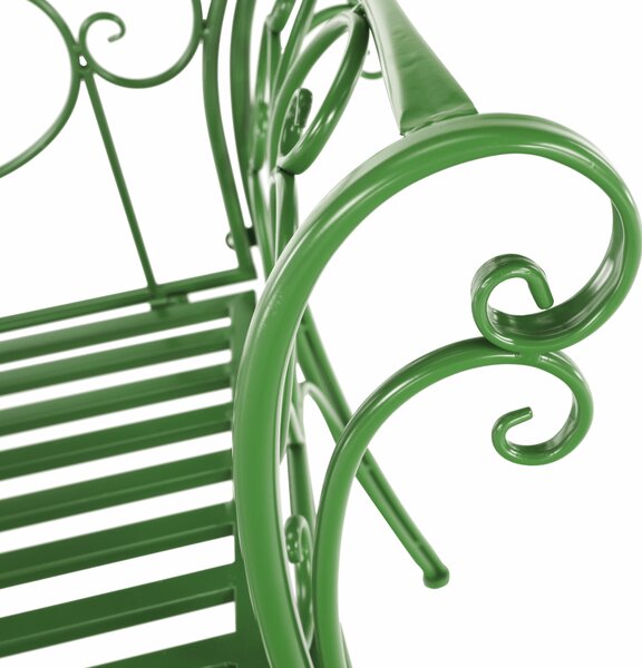 Banca gradina ETELIA, verde, metal, 131x49x89 cm