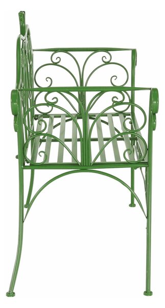 Banca gradina ETELIA, verde, metal, 131x49x89 cm