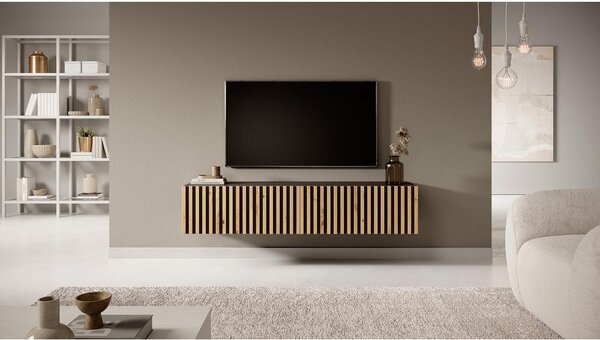 Masă TV Tenessie 138 (negru + stejar artisan). Promo -19%. 1098789