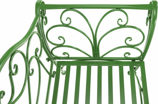 Banca gradina ETELIA, verde, metal, 131x49x89 cm
