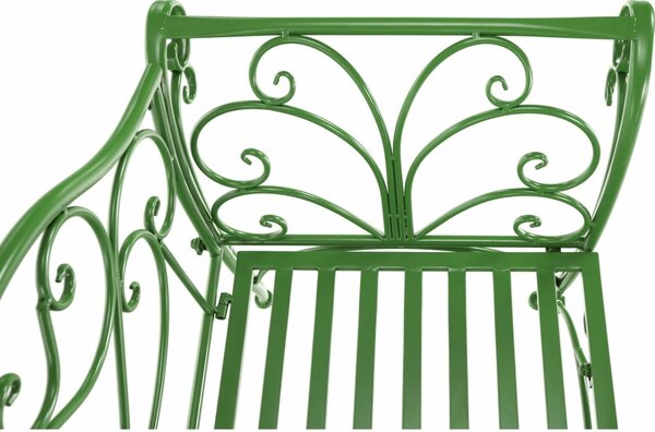 Banca gradina ETELIA, verde, metal, 131x49x89 cm