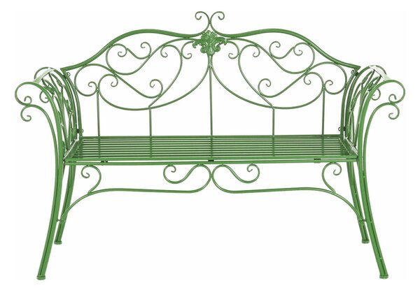 Banca gradina ETELIA, verde, metal, 131x49x89 cm