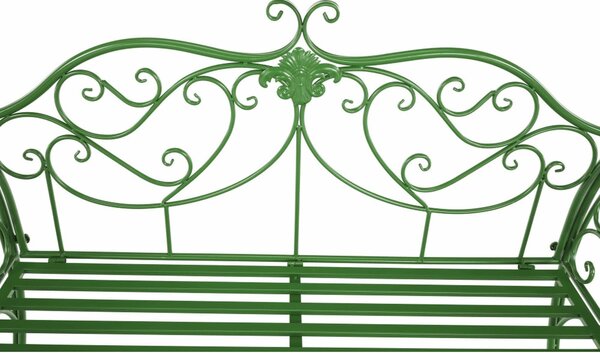 Banca gradina ETELIA, verde, metal, 131x49x89 cm