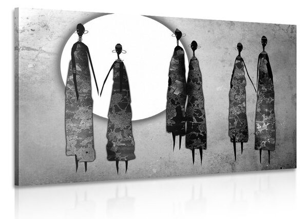 Tablou femeile africane în design alb-negru