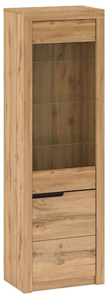 Vitrina TORONTA A1, stejar wotan, DTD laminat, dechidere dreapta, 63x4