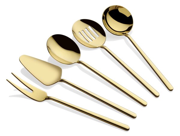 Set ustensile servire 5 bucati Allegra Auriu 23.5 cm