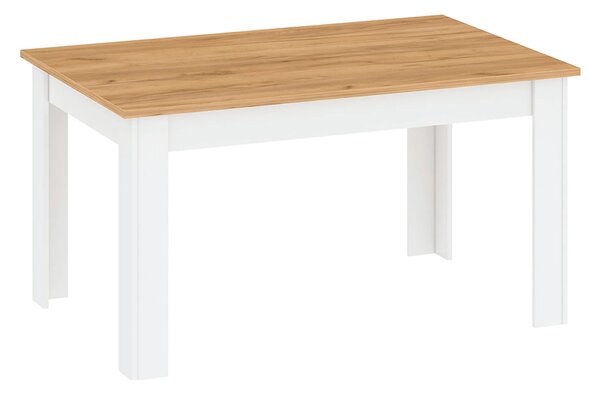 Masa extensibila LANZETTE S, stejar/alb, DTD laminat, 135/184x86x76 cm