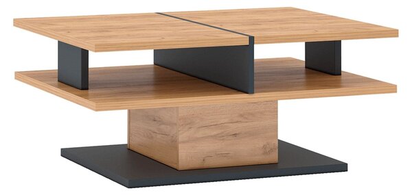 Masuta de cafea T FIDEL, stejar artisan/gri grafit, PAL laminat, 90x70