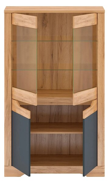 Vitrina FIDEL C, stejar artisan/gri grafit, PAL laminat, 95x42x160 cm
