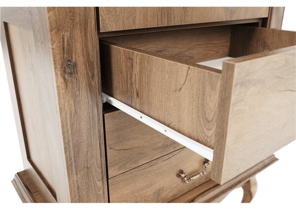Vitrina VILAR DA4, stejar lefkas, DTD laminat, 75x42x196 cm