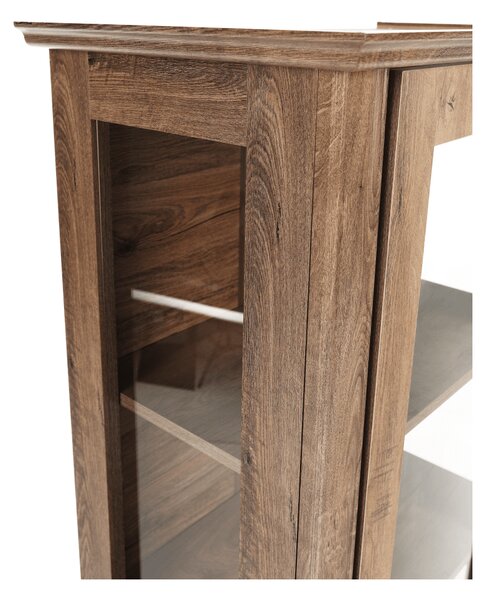 Vitrina VILAR DA4, stejar lefkas, DTD laminat, 75x42x196 cm