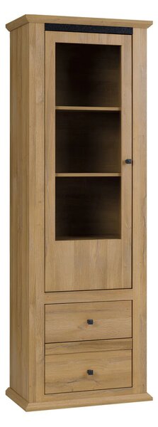 Vitrina LEON MZ4, stejar, PAL laminat, 70x40x200 cm