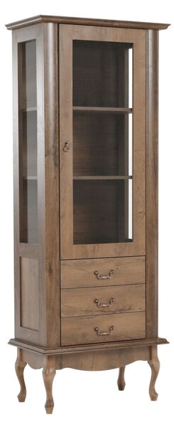 Vitrina VILAR DA4, stejar lefkas, DTD laminat, 75x42x196 cm