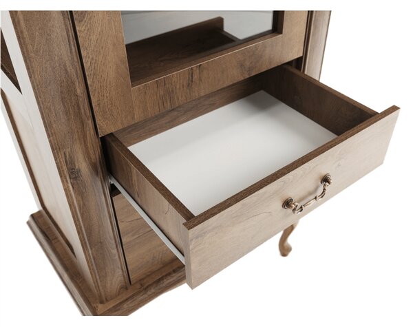 Vitrina VILAR DA4, stejar lefkas, DTD laminat, 75x42x196 cm