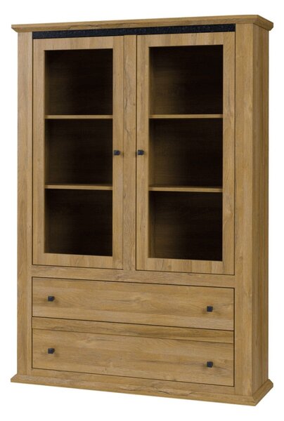 Vitrina LEON MZ5, stejar, PAL laminat, 125x40x180 cm