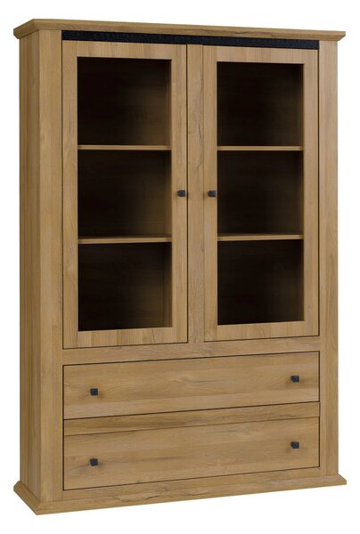 Vitrina LEON MZ5, stejar, PAL laminat, 125x40x180 cm