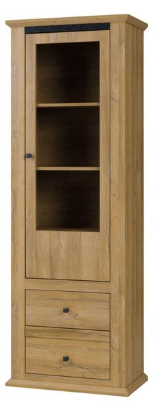 Vitrina LEON MZ4, stejar, PAL laminat, 70x40x200 cm