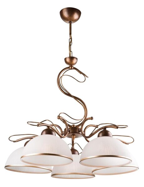 Lustră pe lanț COBRA, 5x E27/60W/230V, bronz/patină