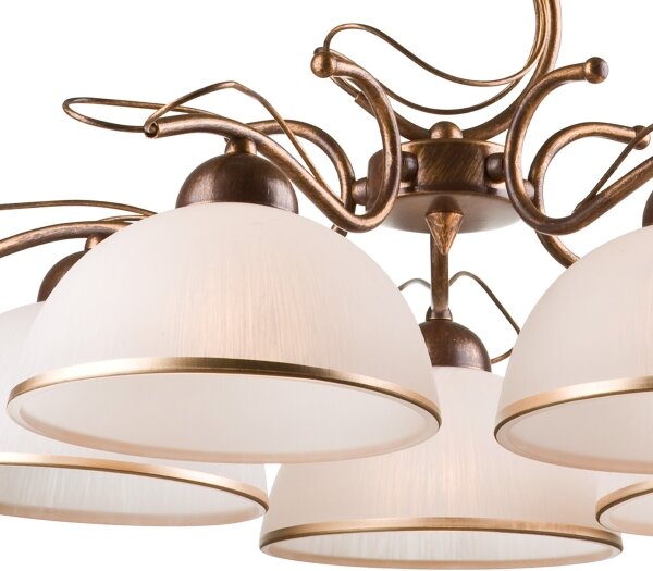 Lustră pe lanț COBRA, 5x E27/60W/230V, bronz/patină