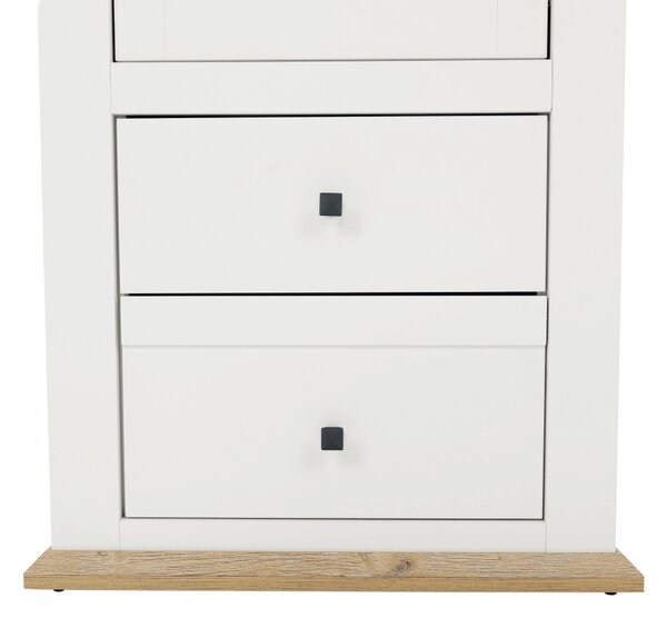 Vitrina LEON MZ4, alb/stejar deschis, PAL laminat, 70x40x200 cm