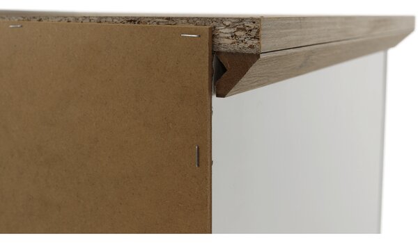 Vitrina LEON MZ5, alb/stejar deschis, PAL laminat, 125x40x180 cm