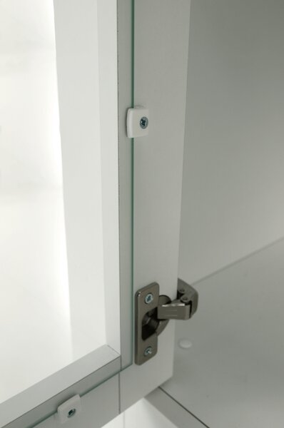 Vitrina LEON MZ5, alb/stejar deschis, PAL laminat, 125x40x180 cm
