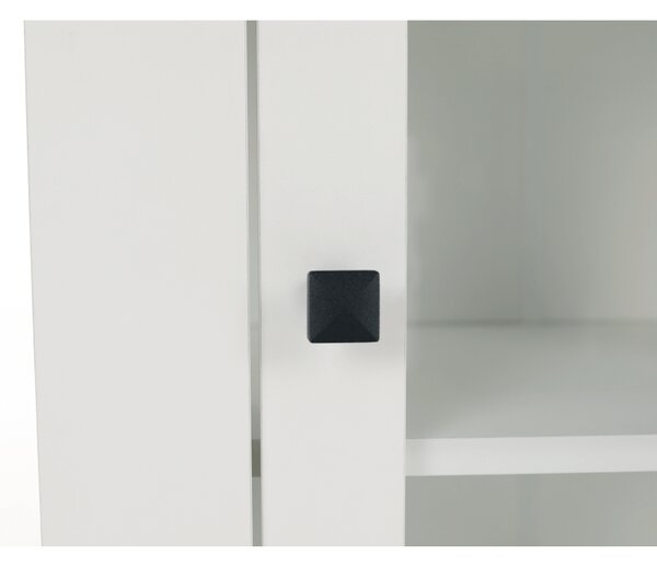 Vitrina LEON MZ4, alb/stejar deschis, PAL laminat, 70x40x200 cm