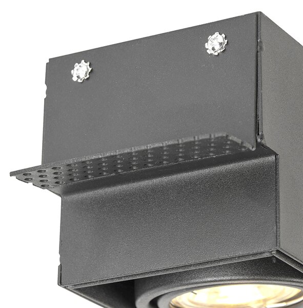 Spot integrat negru GU10 reglabil cu înclinare și rotire, fără cadru, 2 lumini - Oneon