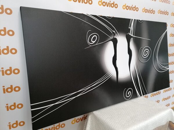 Tablou iubire etno în design alb-negru