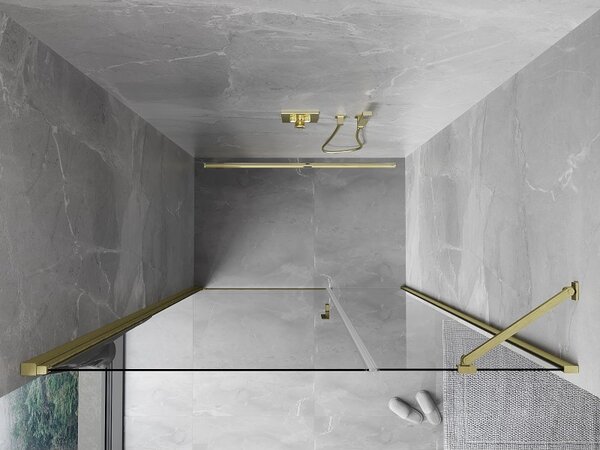 Mexen Mist-B, ușă de duș cu 1 aripă 105 cm, sticlă transparentă, profil auriu mat, 8A2-105-001-55-00