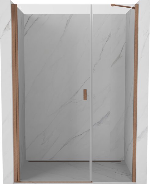 Mexen Mist-B, ușă de duș cu 1 aripă 115 cm, sticlă transparentă, profil mat cupră, 8A2-115-001-65-00