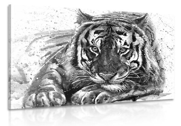 Tablou prădătorul animalelor în design alb-negru