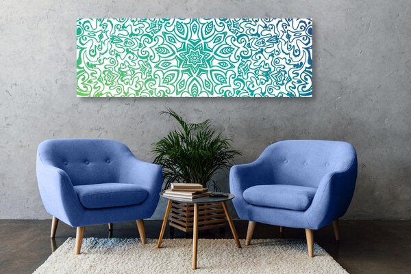 Tablou Mandala albastru-verde