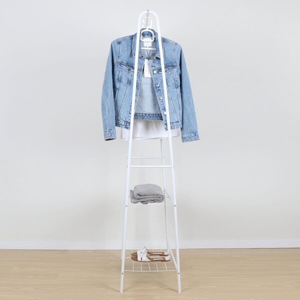 Stander haine RETOR, alb, metal, 60x35x160 cm